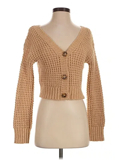 Pre-owned No Boundaries Cardigan Sweater In Tan
