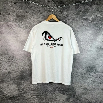 Pre-owned No Fear X Vintage No Fear Eyes Vintage T-shirt Y2k Drip Streetwear In White