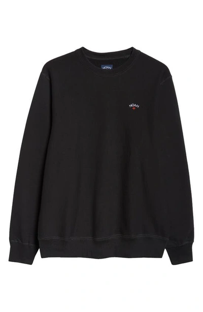 Noah Classic Cotton French Terry Crewneck Sweatshirt In Black