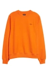 Noah Classic Cotton French Terry Crewneck Sweatshirt In Flame