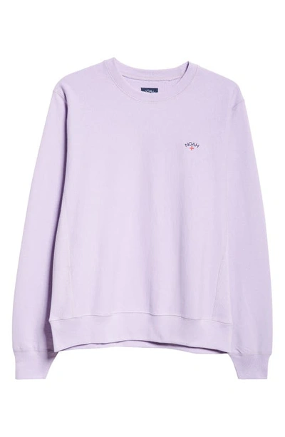 Noah Classic Cotton French Terry Crewneck Sweatshirt In Lilac Breeze