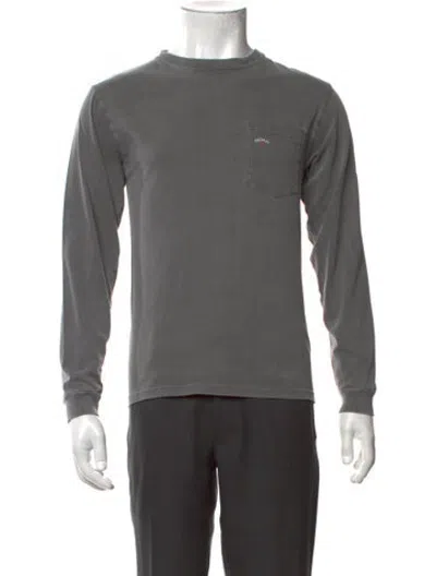 Pre-owned Noah Crew Neck Long Sleeve T-shirt In Grey