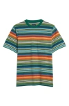 Noah Stripe Cotton Pocket T-shirt In Green
