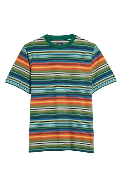 Noah Stripe Cotton Pocket T-shirt In Green