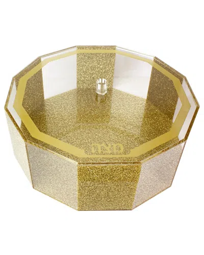 Noble Gift Gold And Clear Lucite Hexagonal Passover Matzah Box Hexagon