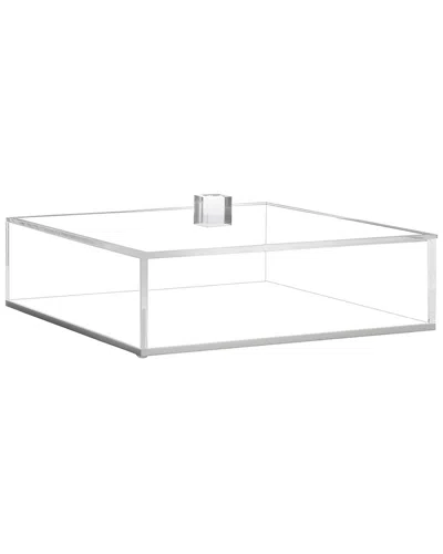 Noble Gift Lucite Square Passover Matzah Box With White Base And Clear Lid