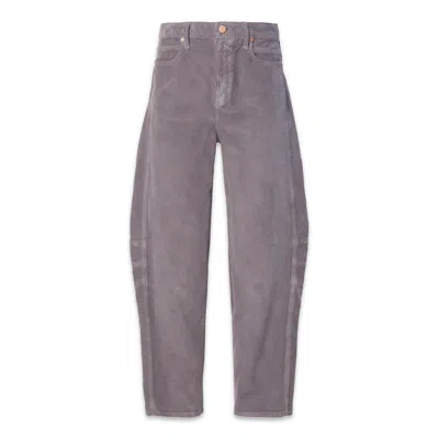 Noend Denim Women's Grey Ava Flutter Slung Fit Corduroy In Slate In Gray