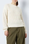 Noisy May Charlie Chunky Crewneck Sweater In Eggnog