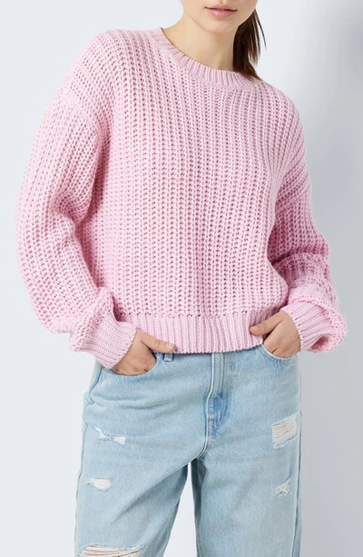 Noisy May Charlie Chunky Crewneck Sweater In Pirouette