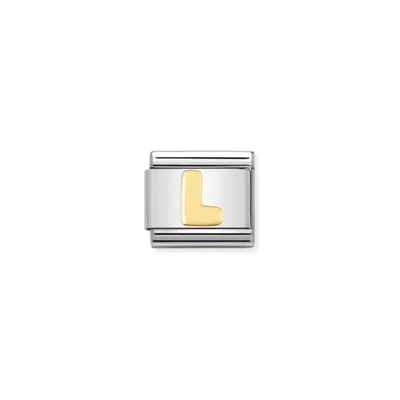 Nomination Composable Classic Letter Links In L Gold In Silver