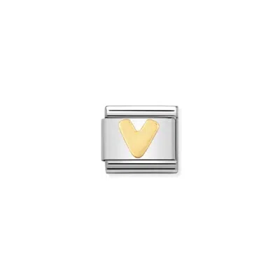 Nomination Composable Classic Letter Links In V Gold