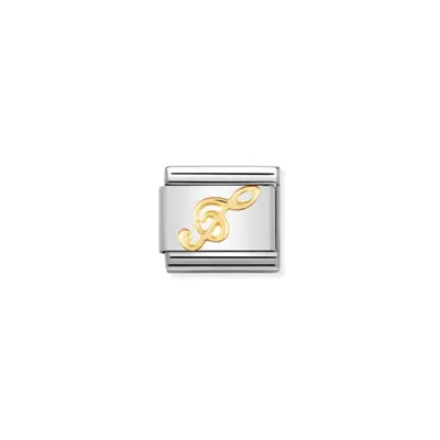 Nomination Music Composable Classic Links In Treble Clef In Gold