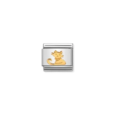 Nomination Unisex Animals Links Bracelet In Seated Cat In Gold