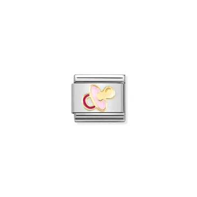 Nomination Unisex Baby Links Bracelet In Pink Pacifier In Orange