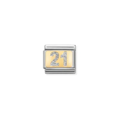 Nomination Unisex Celebrate Links Bracelet In 21 Glitter Silver In Gold