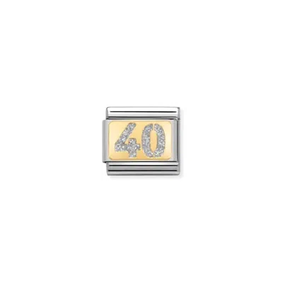 Nomination Unisex Celebrate Links Bracelet In 40 Glitter Silver In Gold