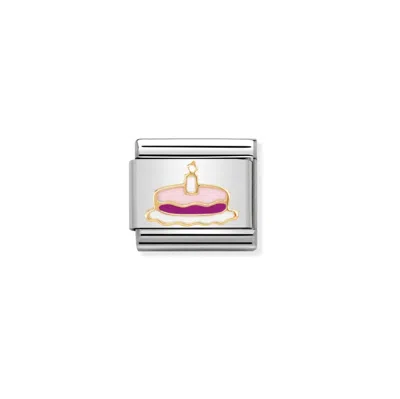 Nomination Unisex Celebrate Links Bracelet In Cake In Pink