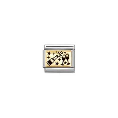 Nomination Unisex Celebrate Links Bracelet In Cheers In Gold
