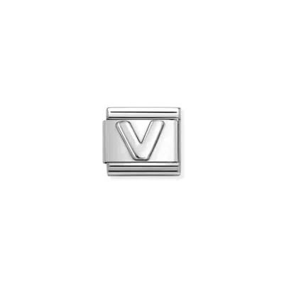 Nomination Unisex Composable Classic Letter Links In V Silver
