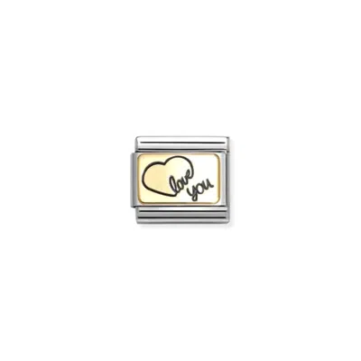 Nomination Unisex Composable Classic Links In Love You Heart In Gold