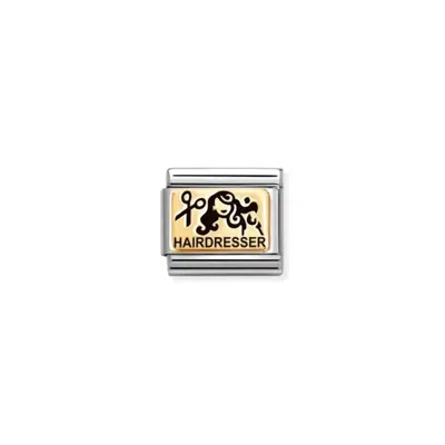Nomination Unisex Composable Classic Occupation Links In Hairdresser/ Gold