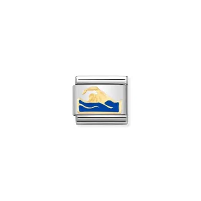 Nomination Unisex Composable Classic Swimmer Links In Silver/gold/blue
