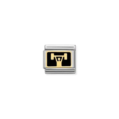 Nomination Unisex Composable Classic Weightlifting Links In Silver/gold/black