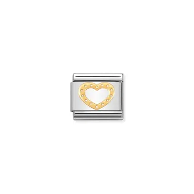 Nomination Unisex Love Composable Classic Links In Heart With Dots In Gold