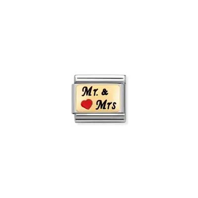 Nomination Unisex Love Composable Classic Links In Mr. And Mrs. Heart In Red