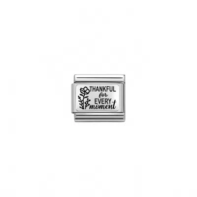 Nomination Unisex Love Composable Classic Links In Thankful For Every Moment In Silver