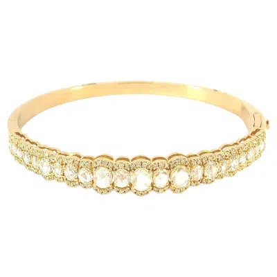 Pre-owned Non Branded 2.65 Carat Rose Cut Diamond Yellow Gold Tennis Bracelet