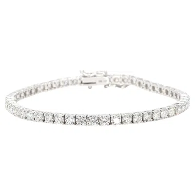 Pre-owned Non Branded 5.6 Carat White Round-cut Diamond Gold Tennis Bracelet
