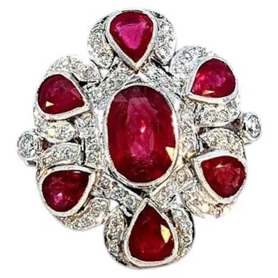 Pre-owned Non Branded 9.2 Carat Ruby And Diamond Gold Ring In Multiple