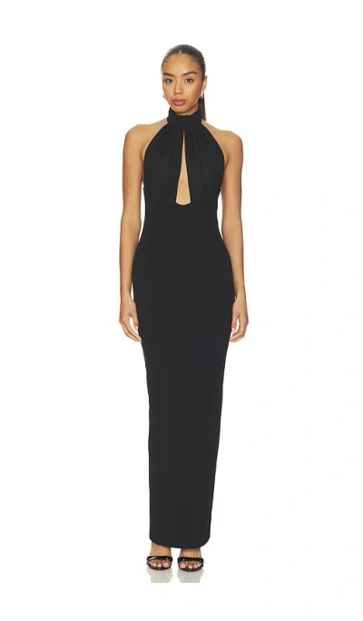 Nookie Martini Halter Gown In Black