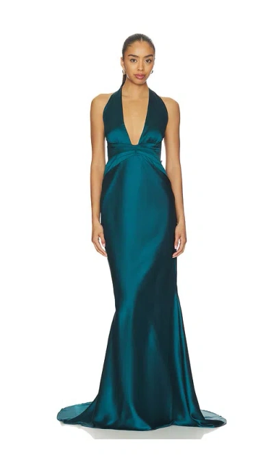 Nookie Scarlet Plunge Gown In Dark Teal