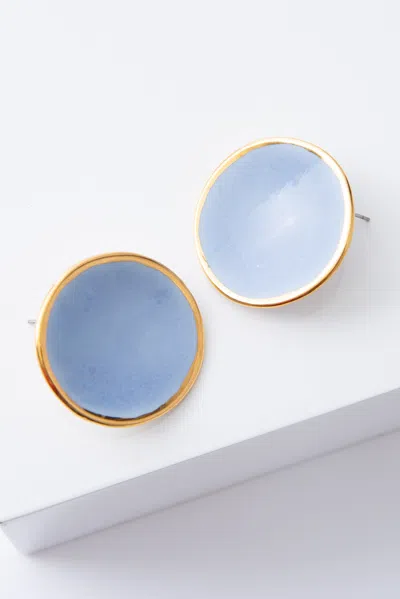 Noonday Halo Earrings In Deep Indigo