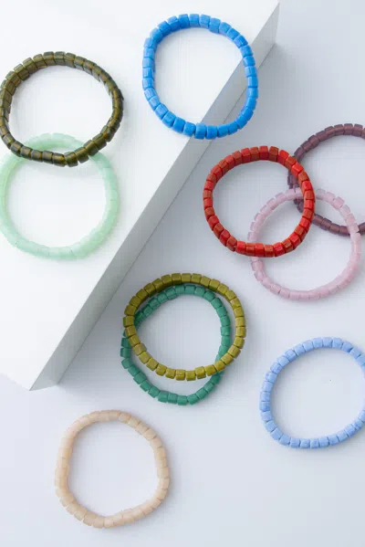 Noonday Opaque Glass Bracelet, Assorted In Dark Olive