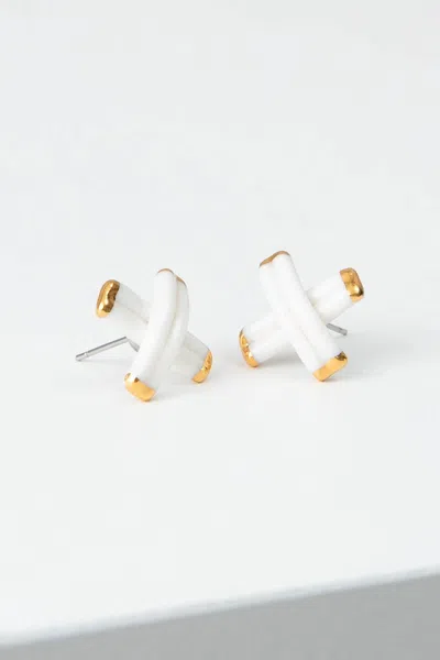 Noonday Porcelain Criss-cross Studs In Default Title
