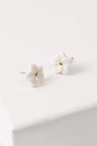 Noonday Porcelain Plumeria Studs In Default Title