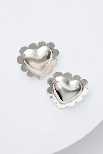 Noonday Puffy Scalloped Heart Earrings In Default Title