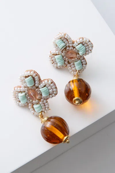 Noonday Vintage Amber Drop Earrings In Default Title