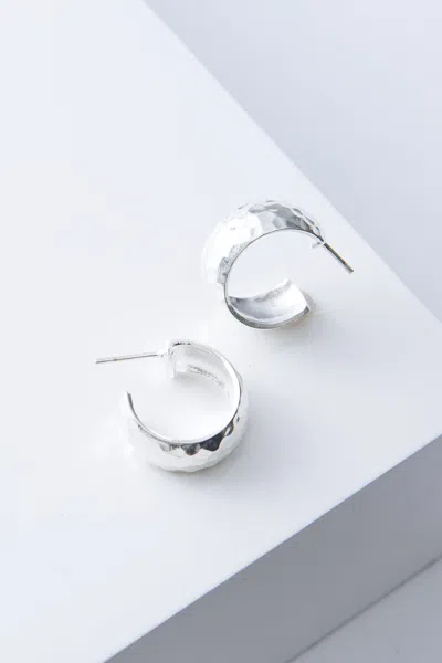 Noonday Wide Hammered Hoops, Silver In Default Title