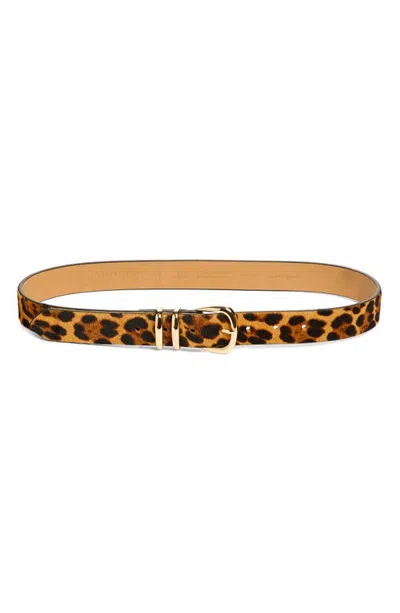 Nordstrom Angelique Genuine Calf Hair Leather Belt In Brown