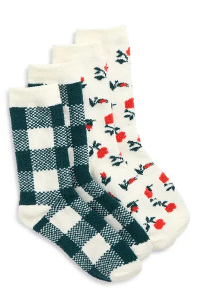 Nordstrom Assorted 2-pack Cozy Dorm Crew Socks In White