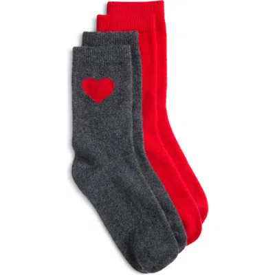 Nordstrom Cashmere Blend Assorted 2-pack Crew Socks In Multi