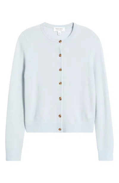 Nordstrom Cashmere Crewneck Cardigan In Blue