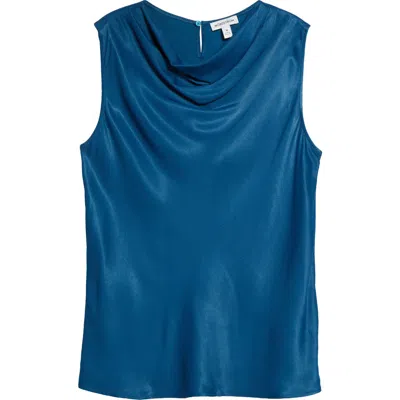 Nordstrom Cowl Neck Satin Top In Blue Aurora