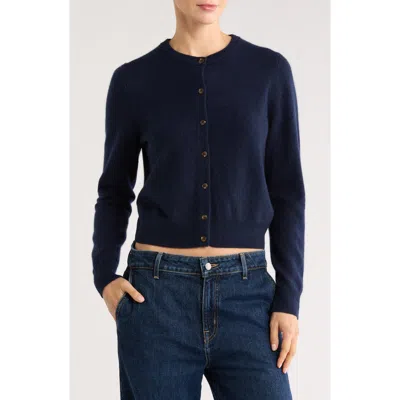 Nordstrom Crewneck Cashmere Cardigan In Blue