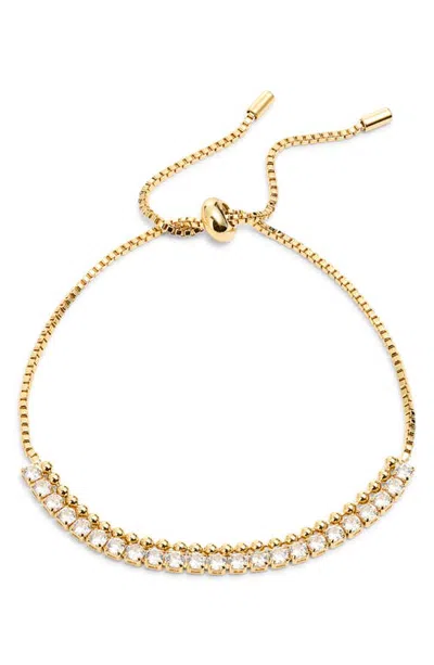Nordstrom Cubic Zirconia Adjustable Tennis Bracelet In Gold