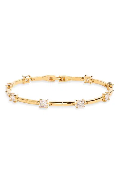 Nordstrom Cubic Zirconia Station Bar Bracelet In Gold